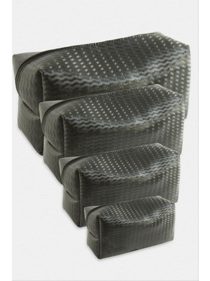 Zero Land Xmpdby 4 Adet El Tutmalı Makyaj Çantası - Siyah