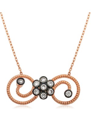 İlk El Grup 925 Ayar Gümüş Çiçekli Sonsuzluk Kadın Gümüş Kolye PT26109152 (72)