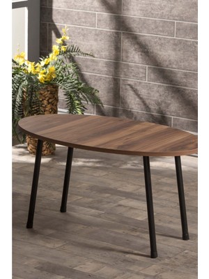 Gold Falez Orta Sehpa Elips Metal Ayak  Beyaz