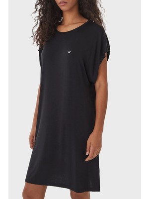 Emporio Armani Relaxed Fit Logolu Yuvarlak Yaka Elbise Bayan Elbise EW002965 AF19024 UC001