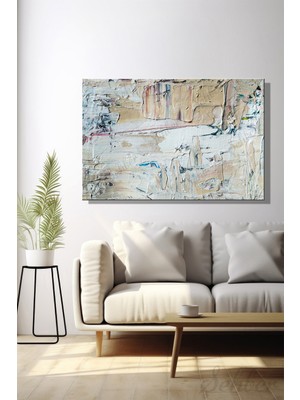 Şehber Modern Dekoratif Tekli Kanvas Duvar Tablosu Yatay Salon Mutfak Yatak Odası Ofis Soyut Sanat