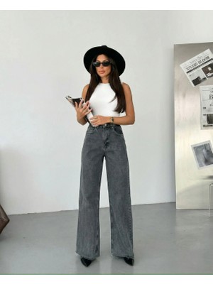 Herton Kadın Wide Leg Jean - %100 Pamuk Bohem Tarz Bol Paça Pantolon
