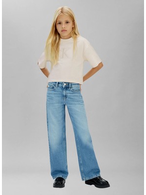 Calvin Klein Baskılı Ekru Kız Çocuk T-Shirt IG0IG03062PGB