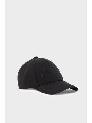 Armani Exchange Taşlı Logo Detaylı % 100 Pamuk Şapka Bayan Şapka XW002847 AF15502 UC001