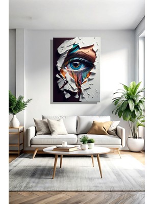 Şehber Kanvas Duvar Tablosu Dikey Tekli Salon Mutfak Yatak Odası Ofis Dijital Sanat Illüstrasyon Göz