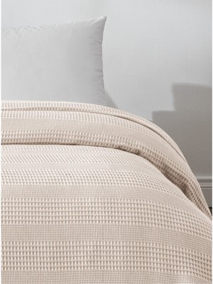 Taç Yeni Sezon Çift Kişilik Pamuklu Pike Monet Pudra