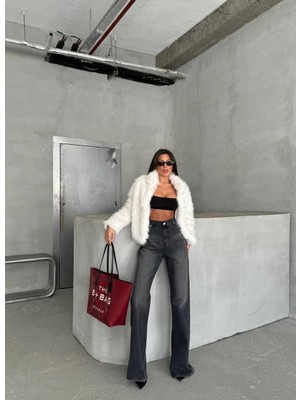 Herton Kadın Yüksek Bel Ispanyol Paça Jean Pantolon – %100 Pamuk