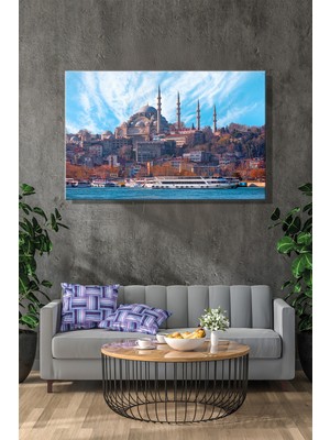 Şehber Kanvas Duvar Tablosu Yatay Tekli Salon Mutfak Yatak Odası Ofis Süleymaniye Camii Şerifi