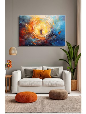 Şehber Yatay Kanvas Duvar Tablosu Tekli Salon Mutfak Yatak Odası Ofis Soyut Sürrealist Işıkların Dansı