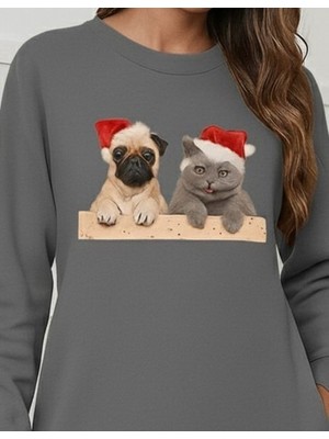 Nnstartshopping  Kadın Uzun Kollu Bisiklet Yaka Desenli Viskon Iki Iplik Bluz