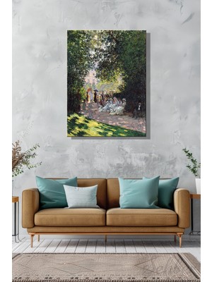 Şehber Kanvas Duvar Tablosu Dikey Tekli Salon Mutfak Yatak Odası Ofis Claude Monet The Parc Monceau