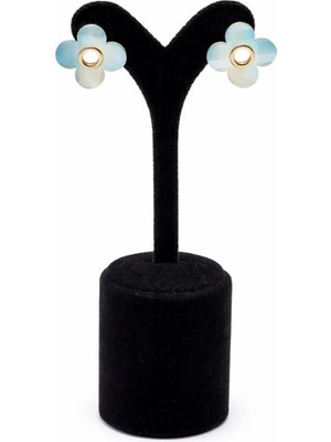 Pangu Lak Kaplama Akrilik Çiçek Formlu Kadın Küpe