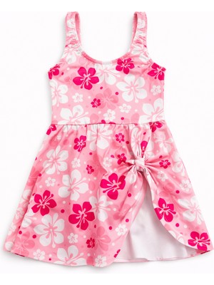 Beniizle Yaprak Desenli Etekli Kız Çocuk Mayo