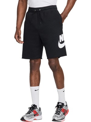 Nike M Nk Club Alumni Ft Erkek Siyah Şort - Vintage Stil Pamuklu Spor Şortu