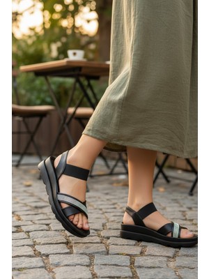 Enoch Tam Ortopedik Taşlı Çapraz Bantlı Anne Sandaleti