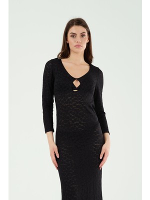Louren P25172 Göğüs Dekolteli Dantel Elbise