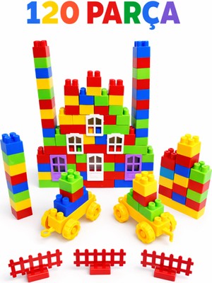 Feyza Design 120 Parça Vakum Silindir Tekerlekli Eğitici Zeka Blokları Seti
