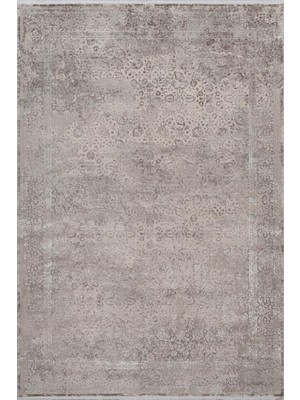 Pırlanta Halı Zeugma Yumuşak Yüzey 100 Tarak Viskon Halı Zeu 3002 Gri E