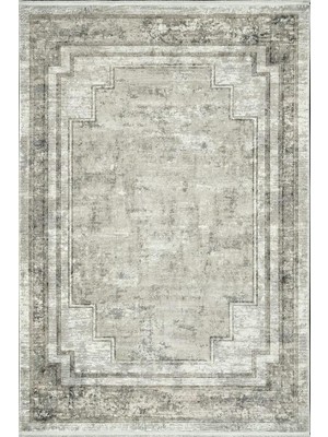 Pırlanta Halı Zeugma Yumuşak Yüzey 100 Tarak Viskon Halı Zeu 3006 Gri E