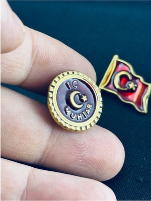 kuyumcudan Muhtar Rozeti Bayrak Rozet Hediyeli