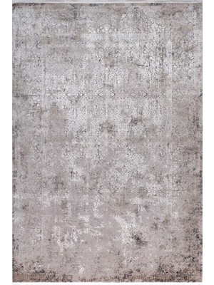 Pırlanta Halı Zeugma Yumuşak Yüzey 100 Tarak Viskon Halı Zeu 3003 Gri E