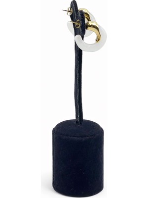 Pangu Lak Kaplama Akrilik Yarım Halka Küpe