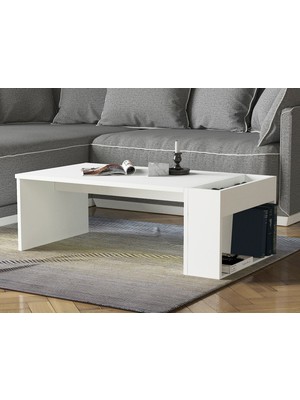 Dekorister View Beyaz Orta Sehpa - Modern Salon ve Oturma Odası Sehpası