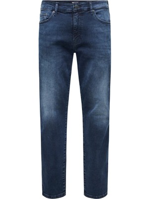 Only & Sons Orta Bel Dar Koyu Mavi Erkek Denim Pantolon 22027900 Onsweft Ey Box Jeans Noos