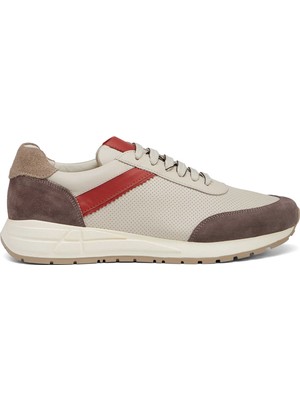Tergan Krem Hakiki Deri Erkek Sneaker - E25I1AY57311-A68
