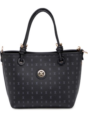 Tergan Siyah Print Kadın Omuz Çantası - S26Y1PR09193-T0E