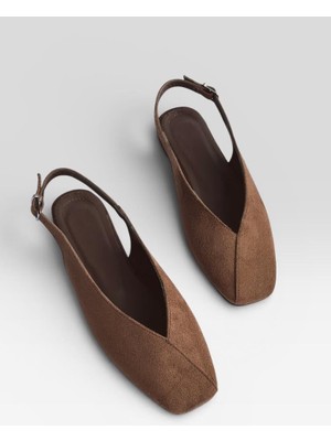 Nil Shoes Miya Acı Kahve Süet Babet