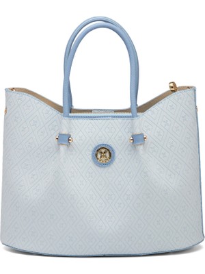 Tergan Mavi Print Kadın Omuz Çantası - S26Y1PR09195-V9F