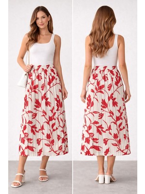 Umut Tekstil Desenli Piliseli Etek,piliseli Etek