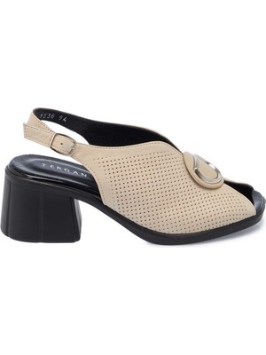 Tergan Bej Hakiki Deri Kadın Sandalet - K25Y1AY67960-A25