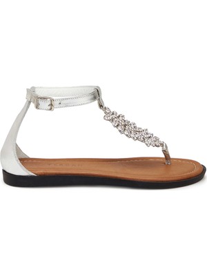 Tergan Lame Hakiki Deri Kadın Sandalet - K25Y1SN68217-L9L