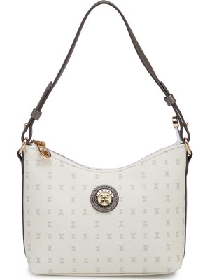 Tergan Beyaz Print Kadın Omuz Çantası - S26Y1PR09197-U1A