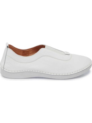 Tergan Beyaz Hakiki Deri Kadın Sneaker - K25I1AY68014-A26