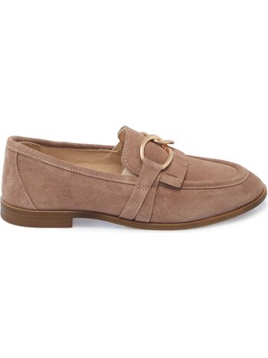 Tergan Vizon Hakiki Süet Deri Kadın Loafer - K25I1AY68020-T86