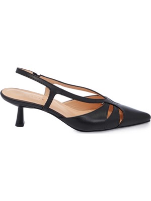 Tergan Siyah Hakiki Deri Kadın Stiletto - K25Y1AY67804-A23