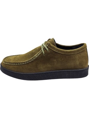 King Shoes Güvener Sisley Tarz Erkek Ayakkabı Haki Süet