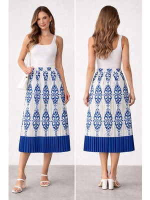 Umut Tekstil Desenli Piliseli Etek,piliseli Etek