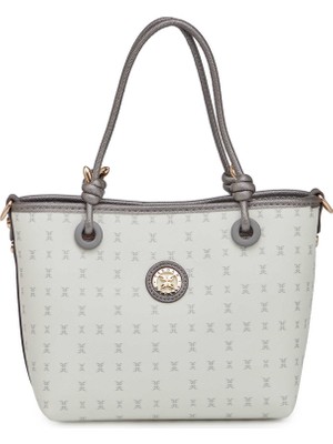 Tergan Beyaz Print Kadın Omuz Çantası - S26Y1PR09193-U1A