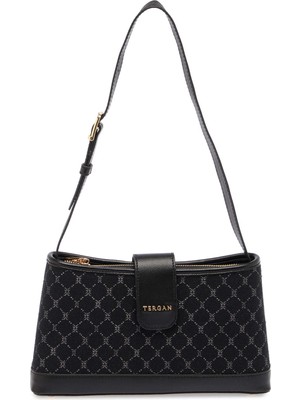 Tergan Siyah Tekstil Kadın Omuz Çantası - S26Y1TWC0704-R0P