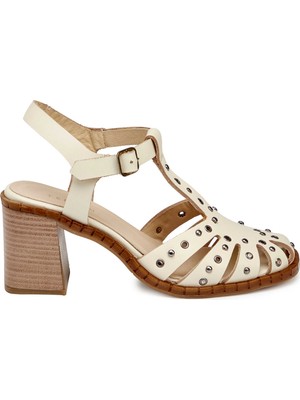 Tergan Bej Hakiki Deri Kadın Sandalet - K25Y1AY68017-A25