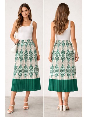 Umut Tekstil Desenli Piliseli Etek,piliseli Etek