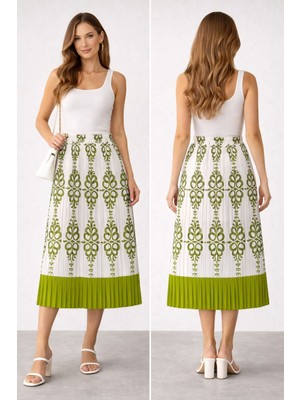 Umut Tekstil Desenli Piliseli Etek,piliseli Etek