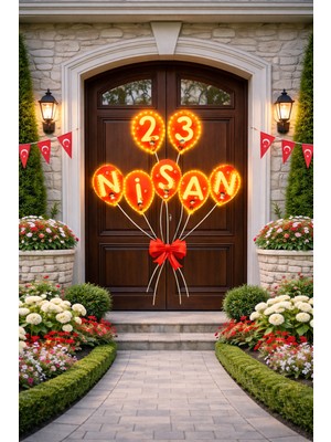 Pairla 23 Nisan Kapı Süsü, 23 Nisan Süslemeleri, 5 Metre Peri Led, Kapı Süsü, 23 Nisan Ürünleri