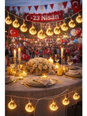 Pairla 1,5 Metre Cami Desenli Led, 23 Nisan Süsleri 23 Nisan Okul Anaokulu Süslemeleri