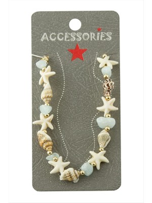 Deniz Yıldızı Deniz Kabuğu Kırık Doğaltaş Halhal