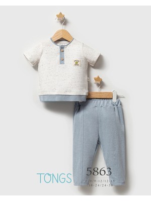 Tongs Baby Erkek Bebek Crumb Alt Üst Takım Mavi 5863